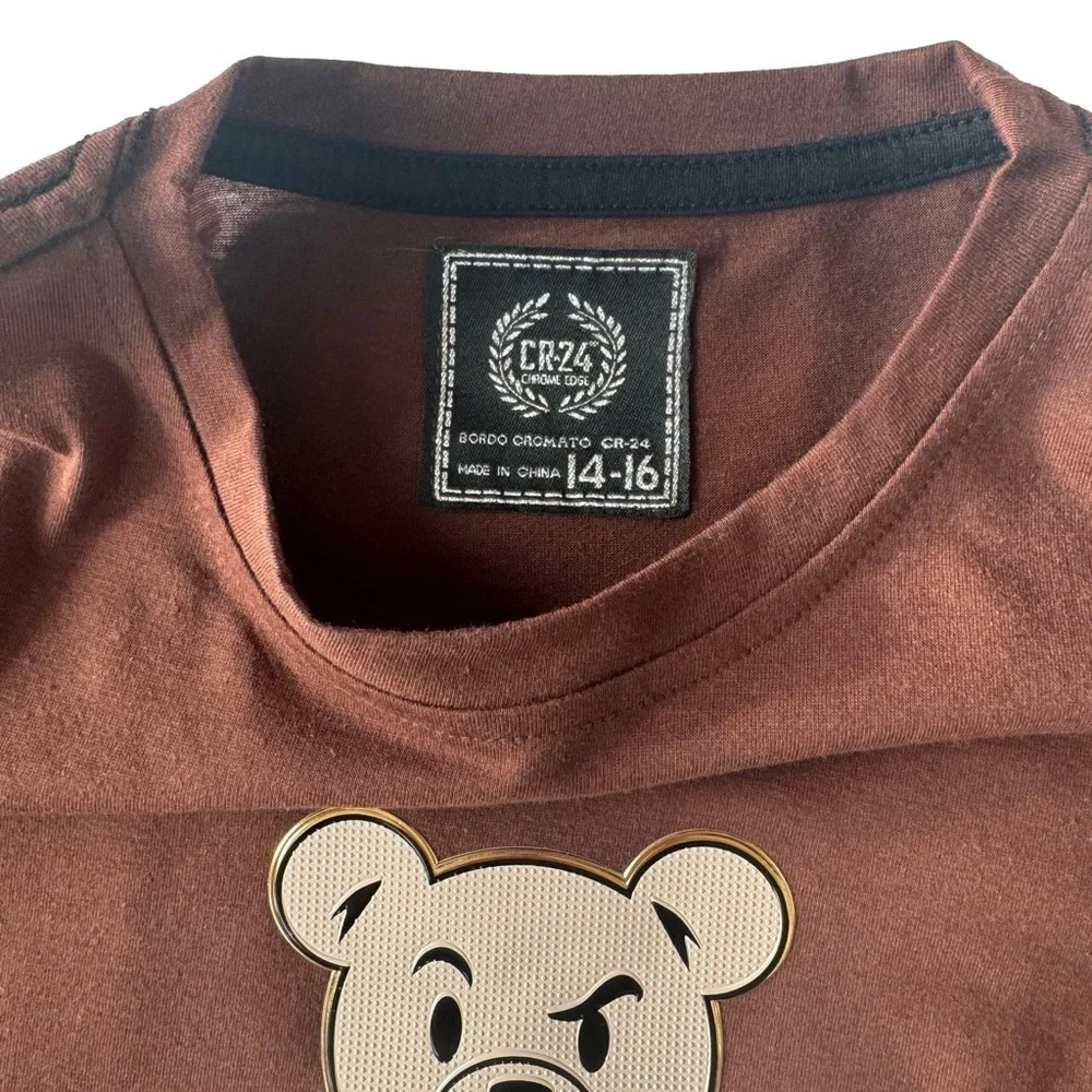 Kids Brown Bear Graphic T Shirt Large 14 16 NWT